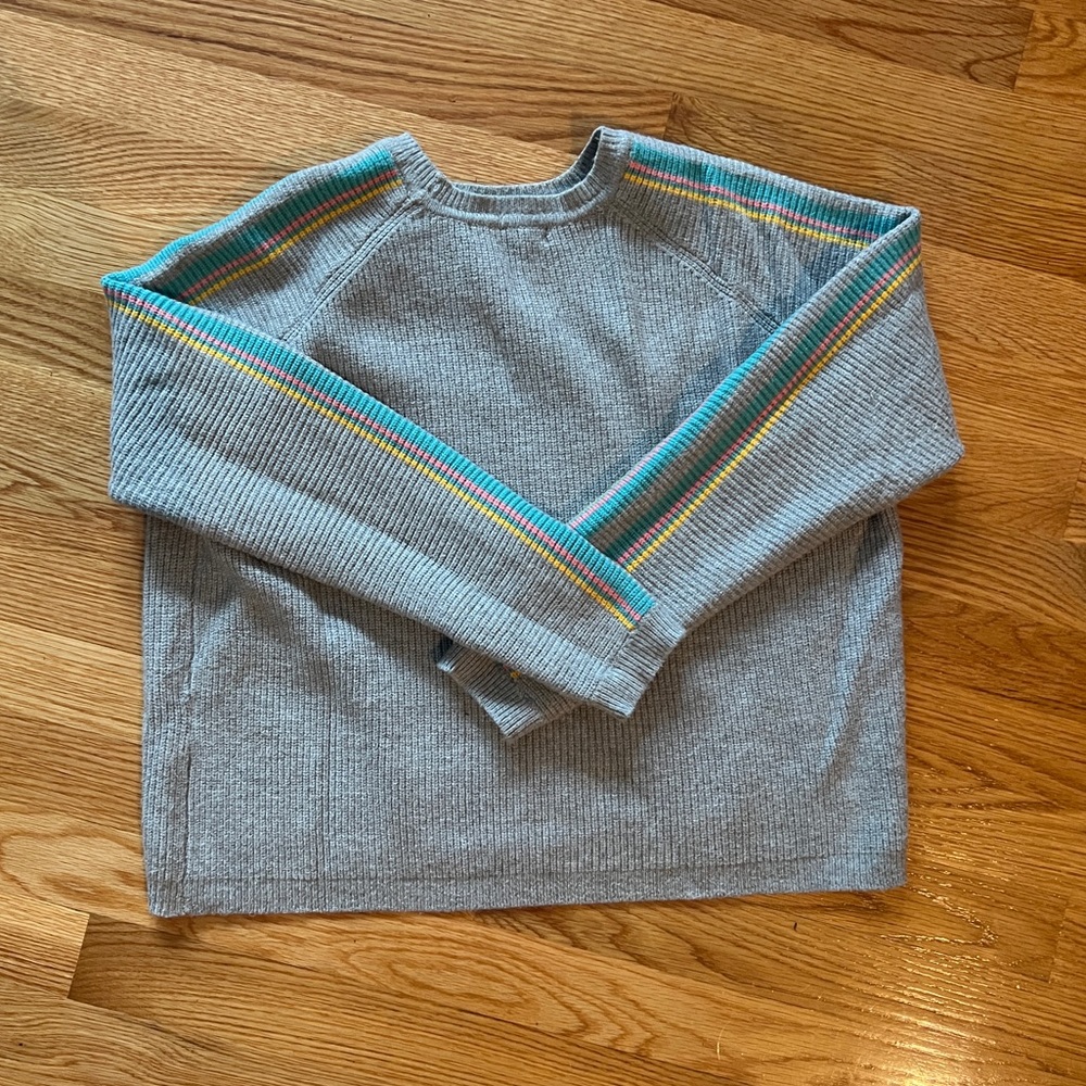 Grey sweater with sleeve detailing from pull and bear